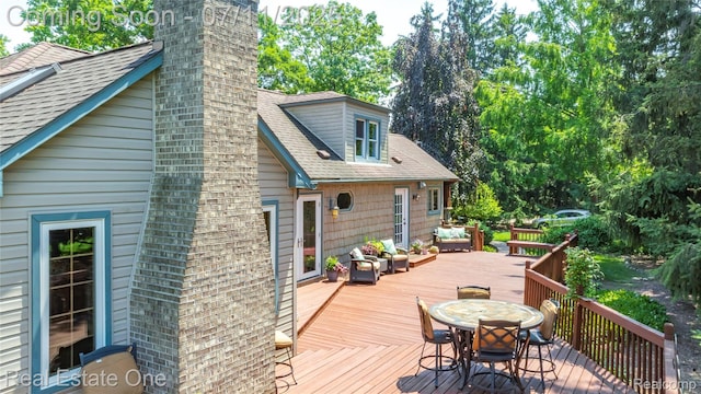 25740 Farmbrook Rd, Southfield, MI 48034 - deck featuring outdoor dining space and an outdoor living space