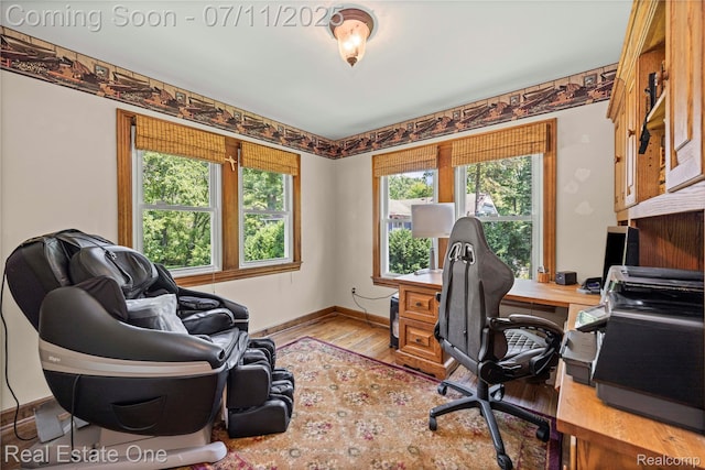 25740 Farmbrook Rd, Southfield, MI 48034 - office area featuring wood finished floors and baseboards