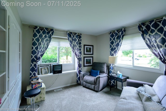 61001 Evergreen Ct, South Lyon, MI 48178 - living area featuring carpet and baseboards