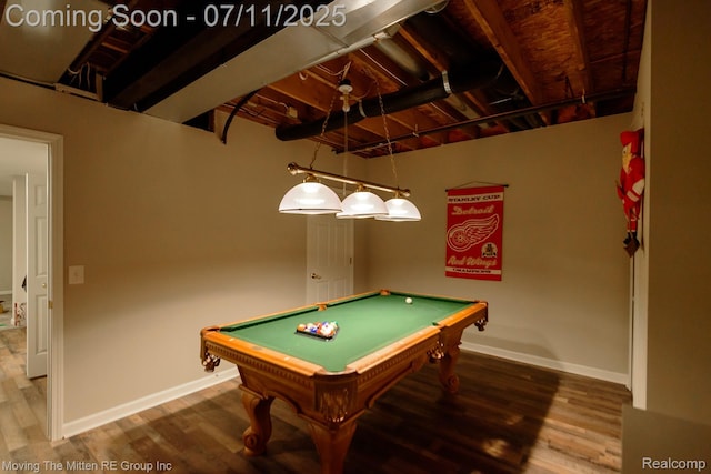 61001 Evergreen Ct, South Lyon, MI 48178 - playroom featuring billiards and wood finished floors