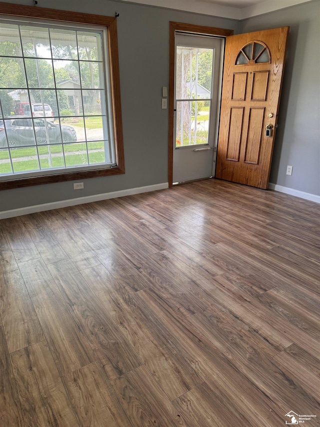 6114 Hazel St, Taylor, MI 48180 - entryway with dark wood-style floors