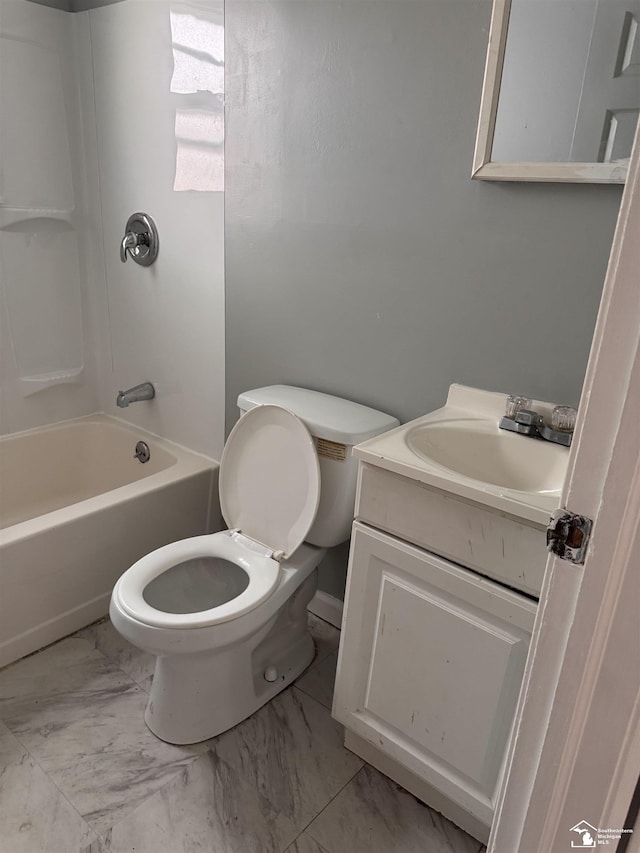 6114 Hazel St, Taylor, MI 48180 - bathroom with vanity, bathtub / shower combination, and marble finish flooring