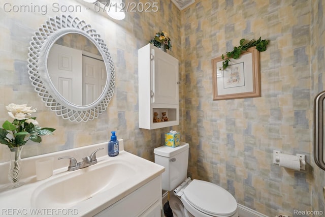 11857 Ely Rd, Davisburg, MI 48350 - half bathroom featuring vanity and tile walls