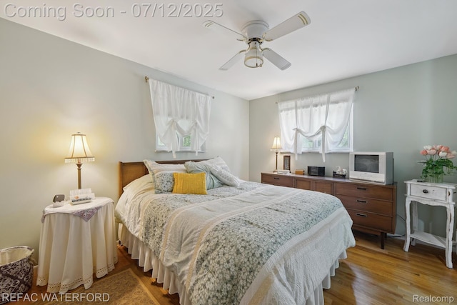 11857 Ely Rd, Davisburg, MI 48350 - bedroom featuring wood finished floors and ceiling fan