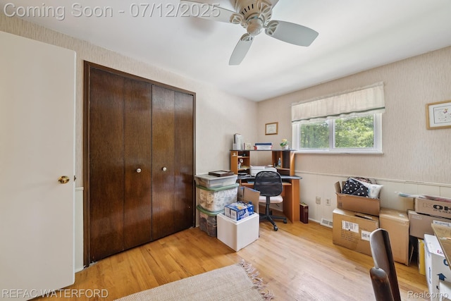 11857 Ely Rd, Davisburg, MI 48350 - office space with light wood-type flooring and ceiling fan