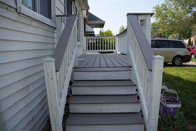 6422 Evergreen Rd, Detroit, MI 48228 - wooden deck featuring stairs