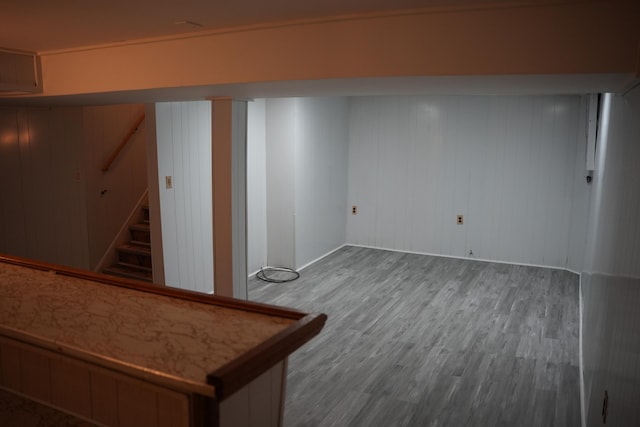 6422 Evergreen Rd, Detroit, MI 48228 - finished below grade area featuring wood finished floors and stairway