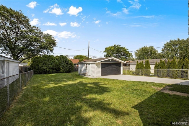 22809 Detour St, Macomb, MI 48082 - view of yard featuring an outbuilding and a garage