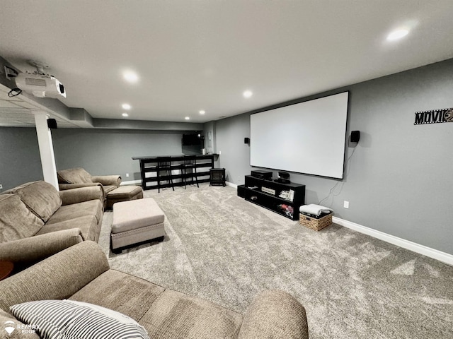 9164 Emily Dr, Davison, MI 48423 - cinema room with carpet and recessed lighting