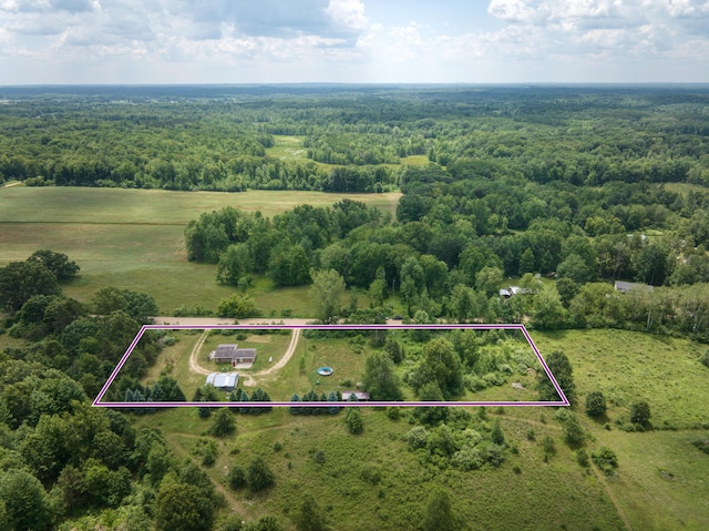 4180 15 Mile Rd, Barryton, MI 49305 - aerial view of sparsely populated area featuring property parcel outlined