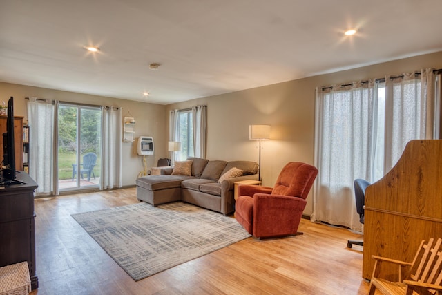 4180 15 Mile Rd, Barryton, MI 49305 - living room featuring light wood finished floors and recessed lighting