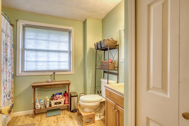 4180 15 Mile Rd, Barryton, MI 49305 - bathroom with vanity and a textured ceiling