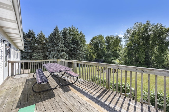 14555 Fruit Ridge Ave, Kent City, MI 49330 - wooden deck featuring a yard
