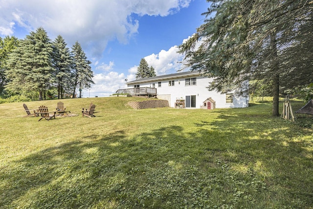 14555 Fruit Ridge Ave, Kent City, MI 49330 - view of grassy yard with a deck