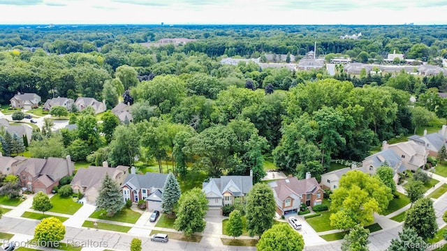 3845 Beechcrest, Rochester Hills, MI 48309 - aerial view of residential area with a heavily wooded area