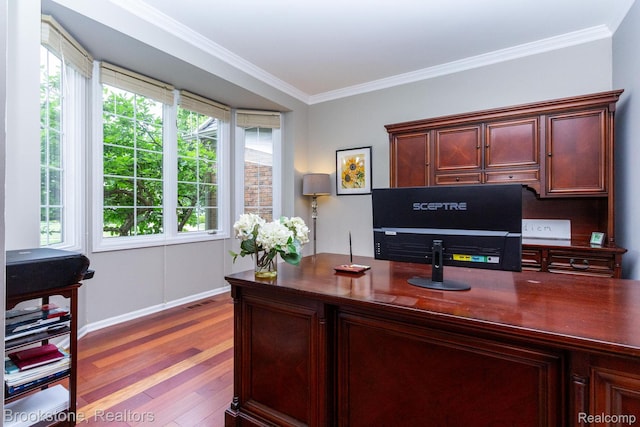 3845 Beechcrest, Rochester Hills, MI 48309 - office featuring wood finished floors and ornamental molding