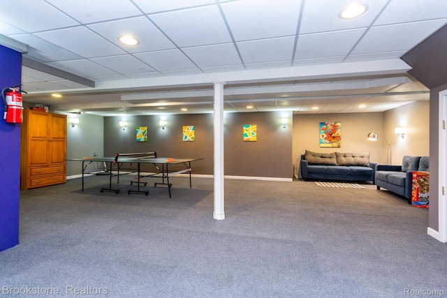 3845 Beechcrest, Rochester Hills, MI 48309 - finished below grade area with carpet floors and recessed lighting
