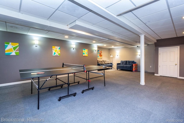3845 Beechcrest, Rochester Hills, MI 48309 - rec room with carpet and baseboards