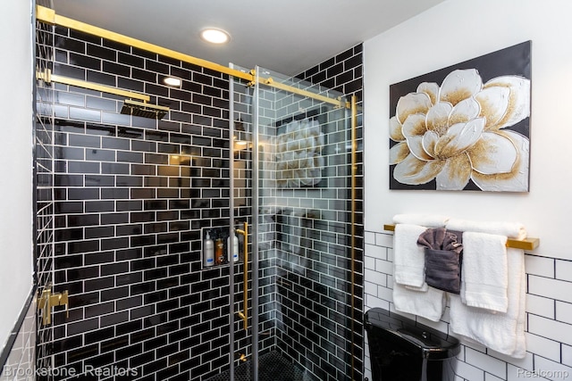 3845 Beechcrest, Rochester Hills, MI 48309 - bathroom featuring recessed lighting and a shower stall