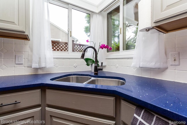 3845 Beechcrest, Rochester Hills, MI 48309 - kitchen featuring backsplash and a sink