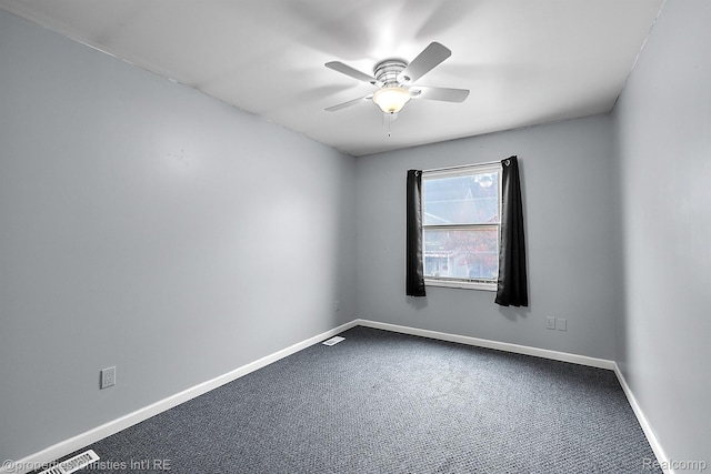 8873 Lagoon Dr, Brighton, MI 48116 - empty room featuring dark colored carpet and ceiling fan