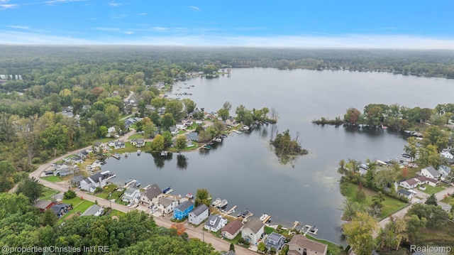 8873 Lagoon Dr, Brighton, MI 48116 - aerial view of property's location with a large body of water and nearby suburban area