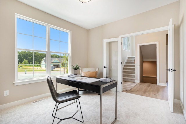 9088 N 34th St, Richland, MI 49083 - carpeted home office featuring baseboards