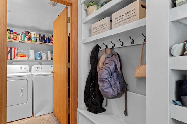 5160 Barker Rd, Jonesville, MI 49250 - laundry area featuring separate washer and dryer