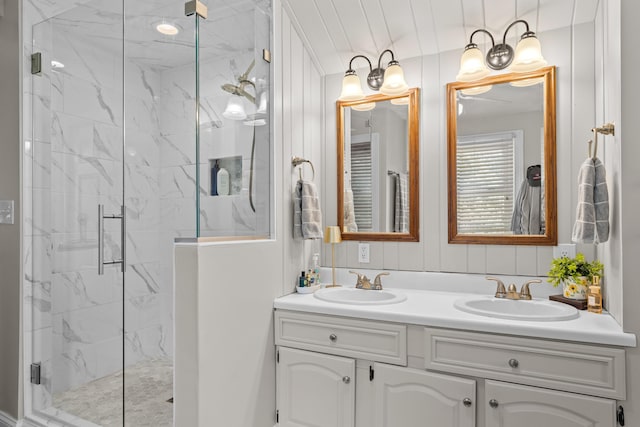 5160 Barker Rd, Jonesville, MI 49250 - full bath featuring a marble finish shower and double vanity
