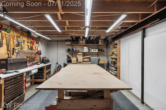 4317 Vassar Dr, Troy, MI 48085 - unfinished below grade area featuring a workshop area