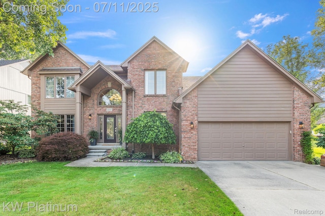 4317 Vassar Dr, Troy, MI 48085 - traditional-style home featuring brick siding, concrete driveway, and a front yard