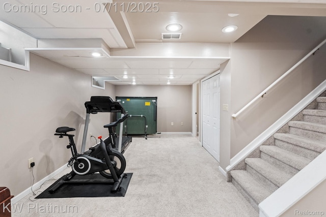 4317 Vassar Dr, Troy, MI 48085 - workout room with carpet flooring and recessed lighting