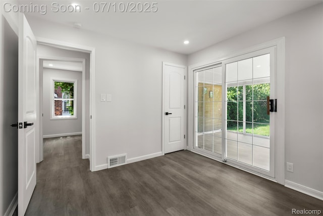 19777 Santa Rosa Dr, Detroit, MI 48221 - spare room featuring dark wood-style floors and recessed lighting