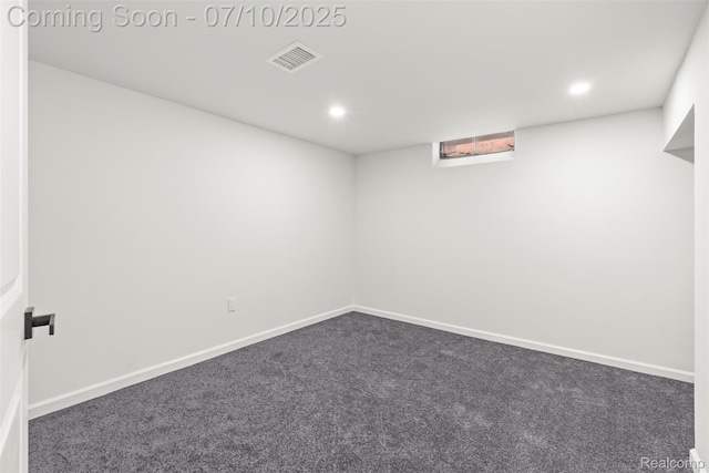 19777 Santa Rosa Dr, Detroit, MI 48221 - empty room featuring dark carpet and recessed lighting