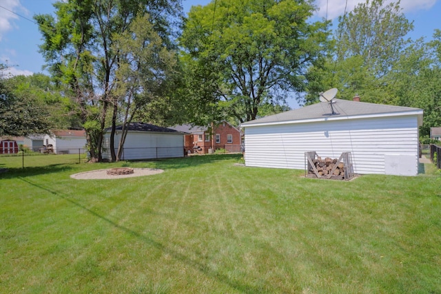 29687 Westfield St, Livonia, MI 48150 - fenced backyard with an outdoor fire pit