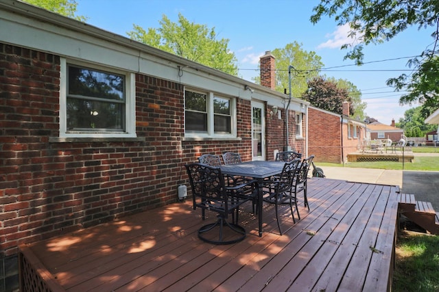 29687 Westfield St, Livonia, MI 48150 - wooden deck with outdoor dining area