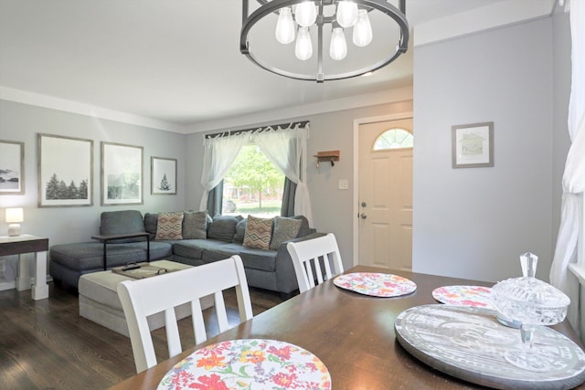 29687 Westfield St, Livonia, MI 48150 - dining room featuring a chandelier and dark wood finished floors