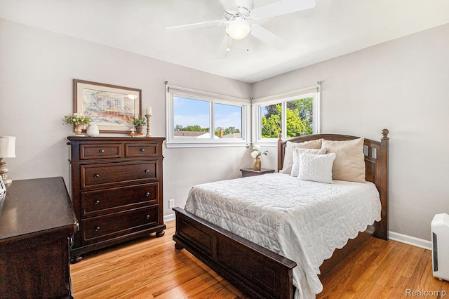 1820 W Longmeadow Rd, Trenton, MI 48183 - bedroom featuring light wood-style floors and ceiling fan