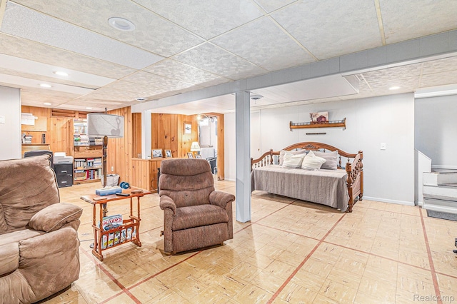 1820 W Longmeadow Rd, Trenton, MI 48183 - bedroom with recessed lighting and a drop ceiling