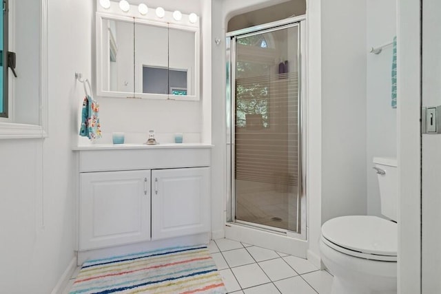 613 Indian Trl, Sawyer, MI 49125 - bathroom featuring vanity, a stall shower, and tile patterned flooring