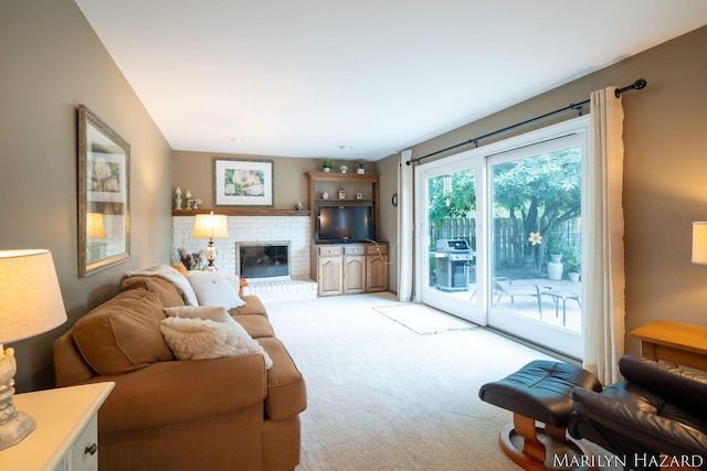 2934 Meadowbrook Dr SE, Grand Rapids, MI 49546 - living area with light carpet and a fireplace