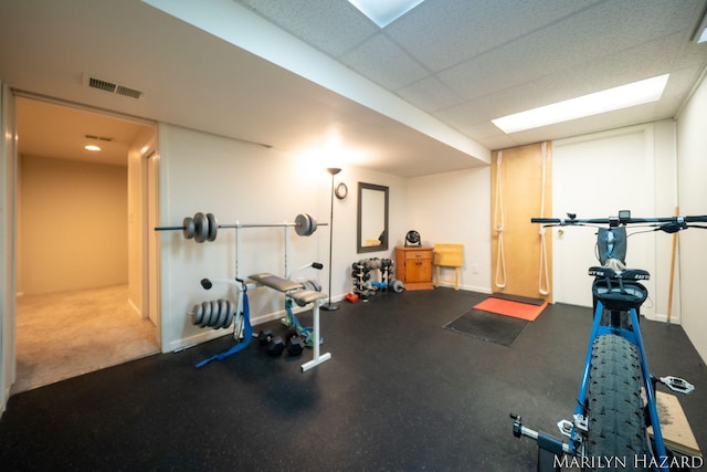 2934 Meadowbrook Dr SE, Grand Rapids, MI 49546 - exercise area featuring a drop ceiling and baseboards