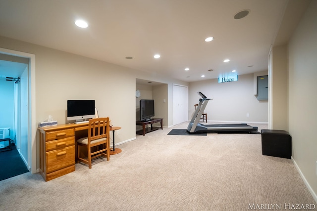 2934 Meadowbrook Dr SE, Grand Rapids, MI 49546 - exercise area with carpet and recessed lighting