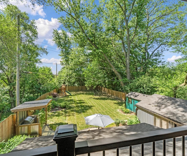 820 Barton Dr, Ann Arbor, MI 48105 - fenced backyard with a playground