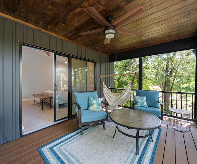 820 Barton Dr, Ann Arbor, MI 48105 - sunroom / solarium featuring ceiling fan