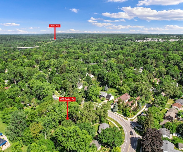 820 Barton Dr, Ann Arbor, MI 48105 - drone / aerial view of a heavily wooded area