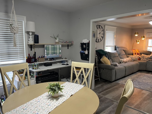 33 Abbott Ave, Coldwater, MI 49036 - dining area with wood finished floors and ornamental molding