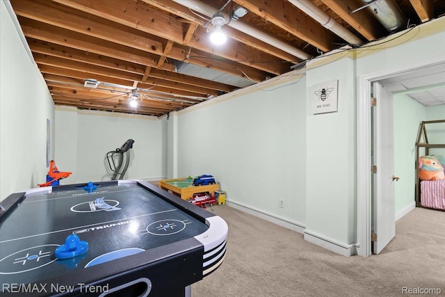 9125 Mandon Rd, White Lake, MI 48386 - recreation room with carpet flooring