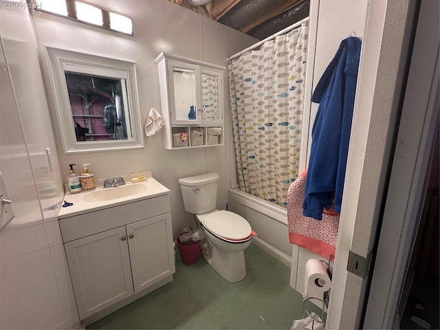 33555 Birchlawn, Westland, MI 48185 - bathroom featuring vanity, concrete flooring, and shower / bath combination with curtain