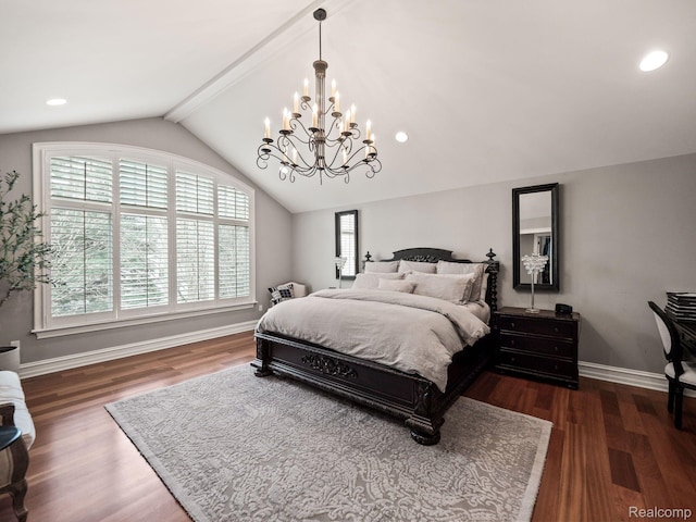 1200 Shipman Blvd, Birmingham, MI 48009 - bedroom with wood finished floors, a chandelier, and recessed lighting
